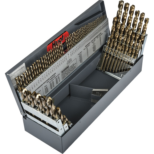 Heavy-Duty Jobber Length Combination Drill Bit Set, 114 Pieces, High Speed Cobalt Oxymax Inc