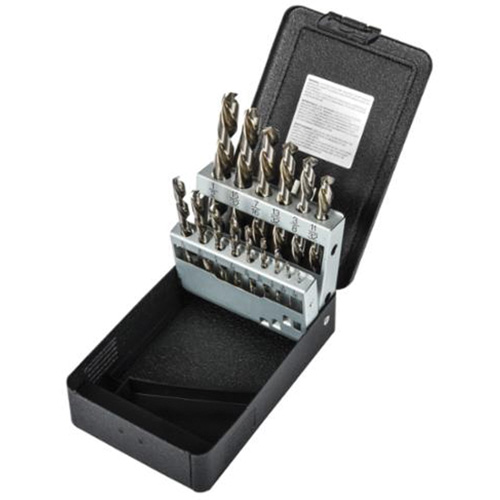 Jobber Length Drill Bit Set, 15 Pieces, High Speed Steel Oxymax Inc