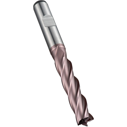 Fraise &agrave; embout droit, 5 mm dia., 68 mm lo, 4 cannelures, 6 mm tige, Acier rapide au cobalt Oxymax Inc