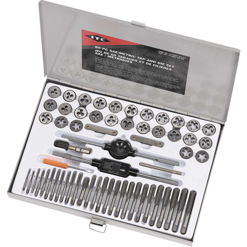 ITD-60C SAE/Metric Alloy Tap & Die Set, 60 Pieces Oxymax Inc