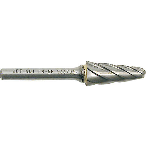 L4-NF 1/4" Taper Shape Bur for Aluminum/Non-ferrous Materials, 1/2" Dia. Oxymax Inc