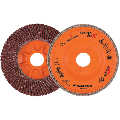 Disque &agrave; lamelles Enduro-Flex, 4-1/2" x 7/8", Type 27, Grain 40, Alumine de zirconium Oxymax Inc