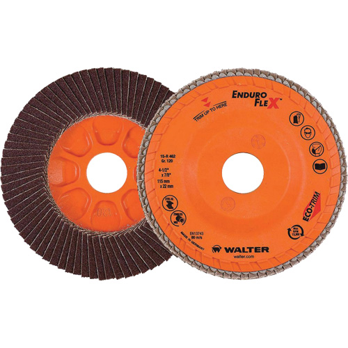 Disque &agrave; lamelles Enduro-Flex, 4-1/2" x 7/8", Type 27, Grain 120, Alumine de zirconium Oxymax Inc