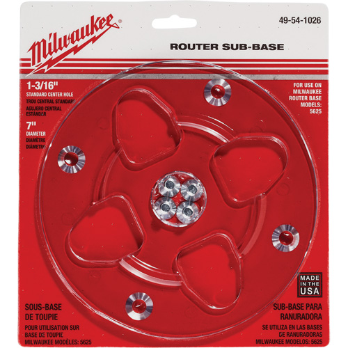 Clear 7" Diameter 1-3/16" Center Hole Sub-Base Oxymax Inc