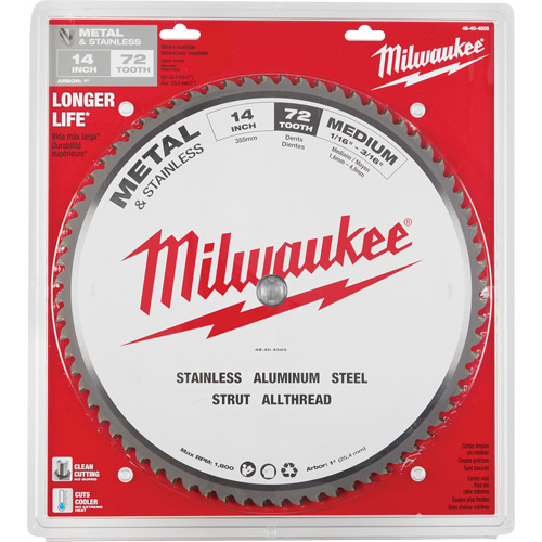 Endurance&reg; Circular Saw Blade, 14", 72 Teeth, Metal Use Oxymax Inc