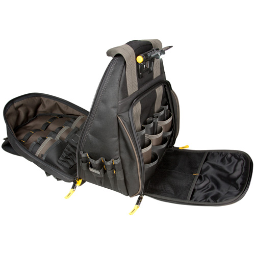 Techgear 53-Pocket Tool Backpack, 16" L x 13-1/4" W, Black, Polyester Oxymax Inc