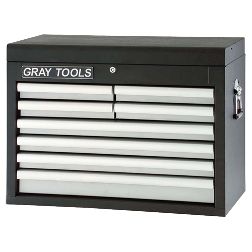 Top Chest - 8 Drawers, 26" W, 8 Drawers, Black Oxymax Inc