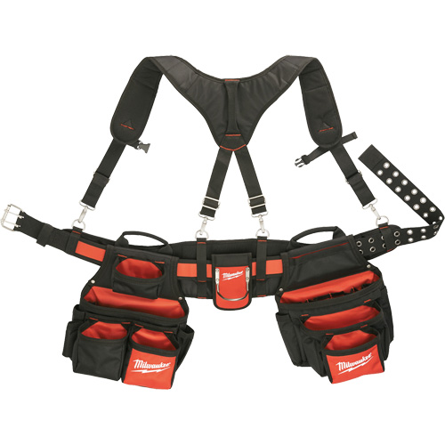 Contractor Work Belt With  Suspension Rig, Nylon, Black Oxymax Inc