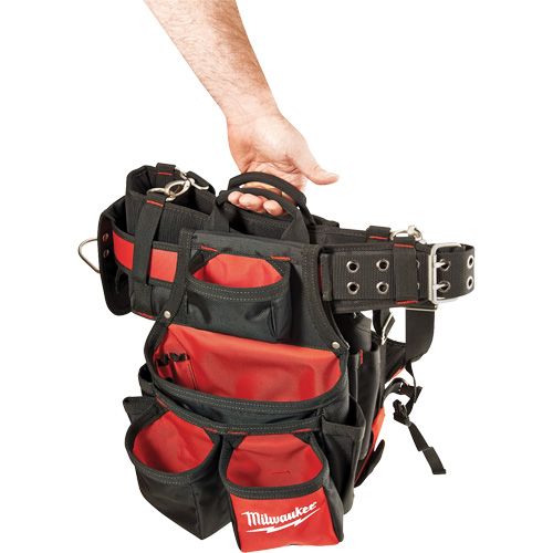Contractor Work Belt With  Suspension Rig, Nylon, Black Oxymax Inc