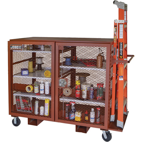 Armoire mobile en treillis, Acier, 49 pi³, Rouge Oxymax Inc