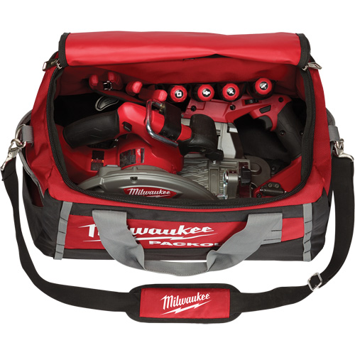 Packout Tool Bag, Ballistic Nylon, 8 Pockets, Black/Red Oxymax Inc