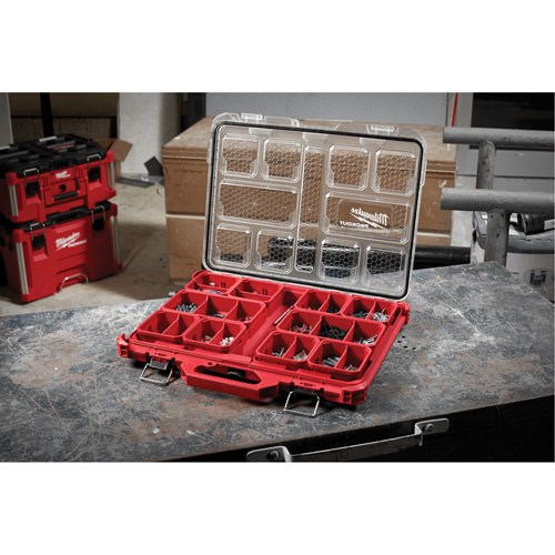 Packout Low-Profile Organizer, 19-3/4" x 16-2/5" x 2-1/2", Black/Red Oxymax Inc