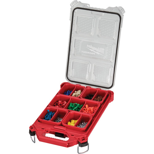 Packout Compact Low-Profile Organizer, 16-2/5" x 9-3/4" x 2-1/2", Black/Red Oxymax Inc
