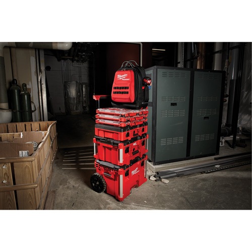 Packout Backpack, 15-3/4" L x 11-4/5" W, Black/Red, Ballistic Oxymax Inc
