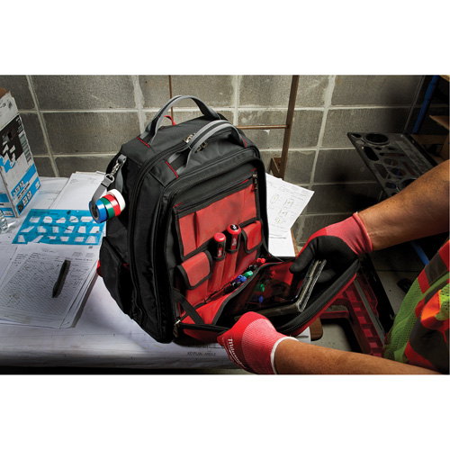 Packout Backpack, 15-3/4" L x 11-4/5" W, Black/Red, Ballistic Oxymax Inc