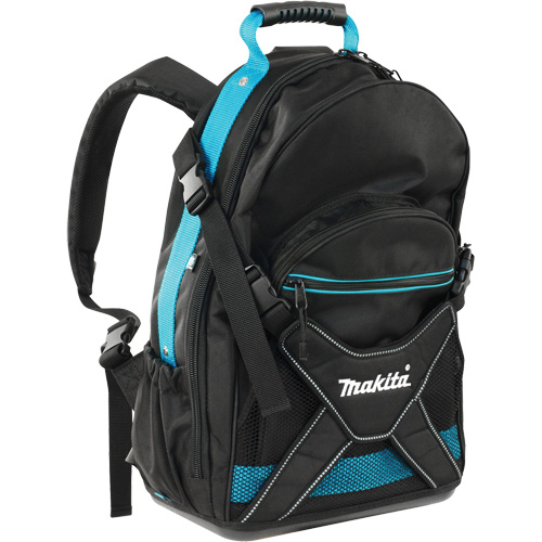 Jobsite Backpack, 9-1/2" L x 15" W, Black/Blue, Polyester Oxymax Inc