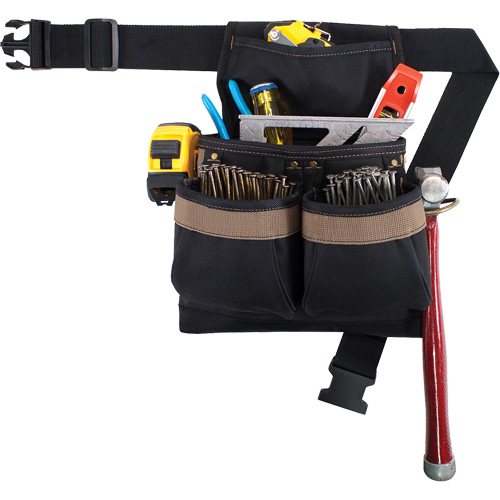 Small Deluxe Tool Belt, Polyester, Black Oxymax Inc