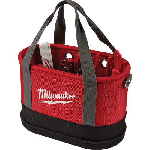 Aerial Utility Oval Bag, Ballistic Nylon, 14 Pockets, Black/Red Oxymax Inc