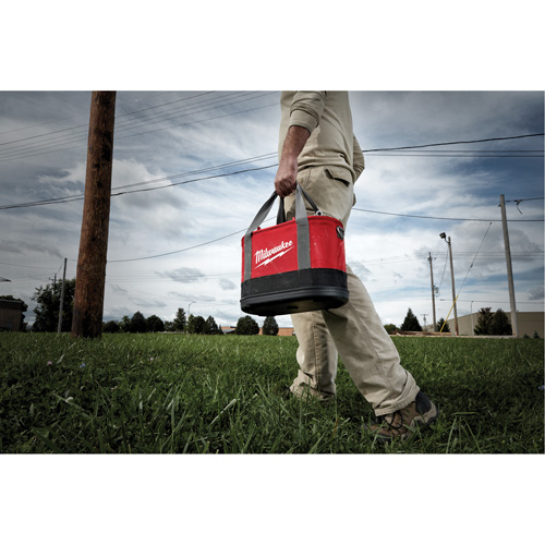 Aerial Utility Oval Bag, Ballistic Nylon, 14 Pockets, Black/Red Oxymax Inc