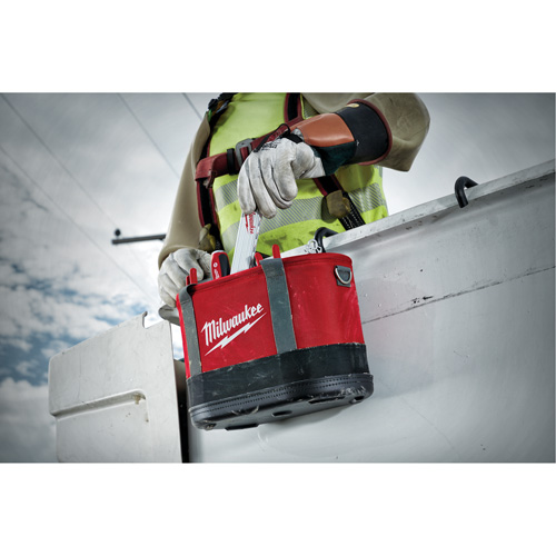 Aerial Utility Oval Bag, Ballistic Nylon, 14 Pockets, Black/Red Oxymax Inc