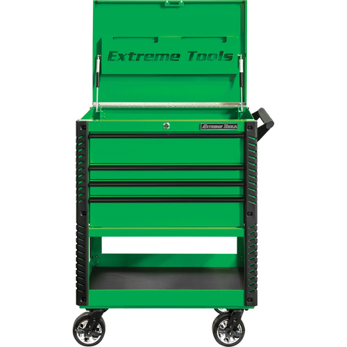 EX Deluxe Series Tool Cart, 4 Drawers, 22-7/8" L x 33" W x 44-1/4" H, Green Oxymax Inc