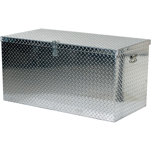 Aluminum Treadplate Portable Tool Box, 25-1/16" D x 49-1/4" W x 24" H, Silver Oxymax Inc
