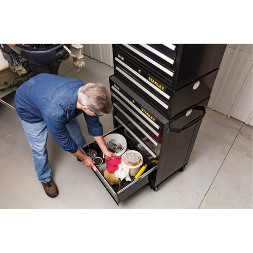 300 Series Middle Tool Chest, 26" W, 2 Drawers, Black Oxymax Inc