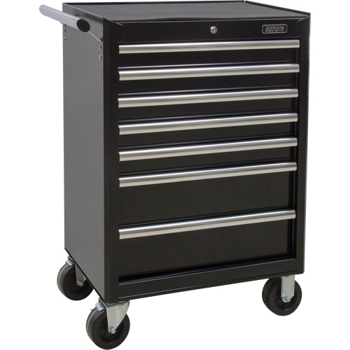 Industrial Tool Cart, 7 Drawers, 27" W x 18-3/4" D x 39" H, Black Oxymax Inc