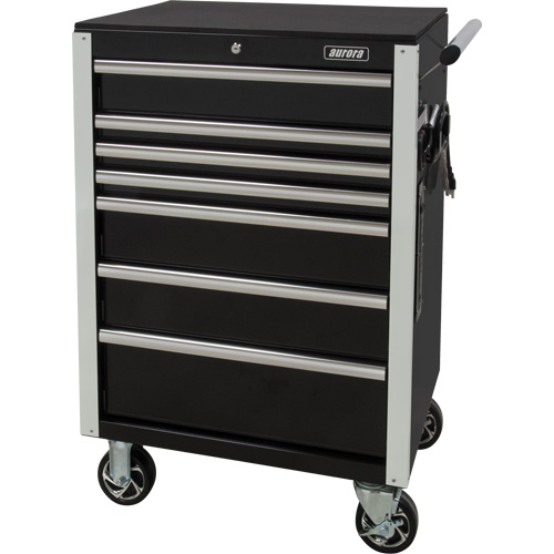 Chariot &agrave; outils &agrave; usage intensif, 7 tiroirs, 28" la x 22" p x 42-3/8" h, Noir Oxymax Inc