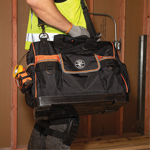 Tradesman Pro Wide-Open Tool Bag, Ballistic Nylon, 42 Pockets, Black Oxymax Inc
