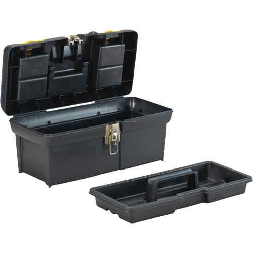 2000 Series Tool Box with Tray, 16" W x 7-1/10" D x 8-1/10" H, Black/Yellow Oxymax Inc