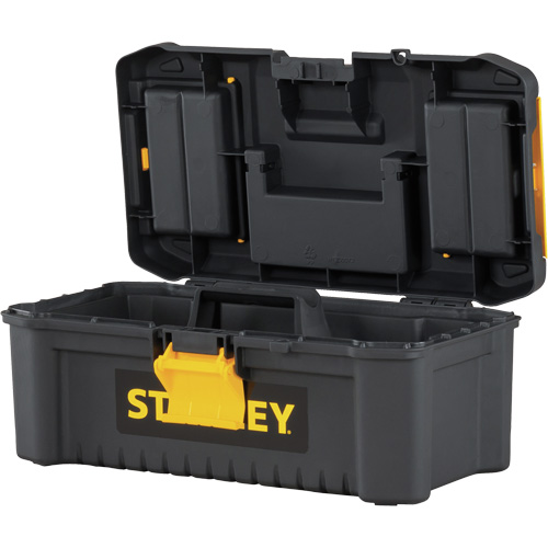 Essential&reg; Tool Box with Tray, 12-1/2" W x 7-3/8" D x 5-1/8" H, Black/Yellow Oxymax Inc