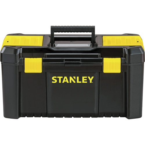 Essential&reg; Tool Box with Tray, 19" W x 9-7/8" D x 9-3/4" H, Black/Yellow Oxymax Inc