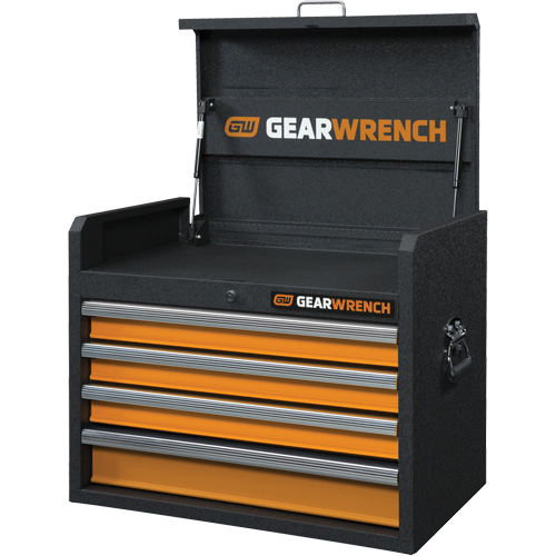 GSX Series Tool Chest, 26" W, 4 Drawers, Black/Orange Oxymax Inc