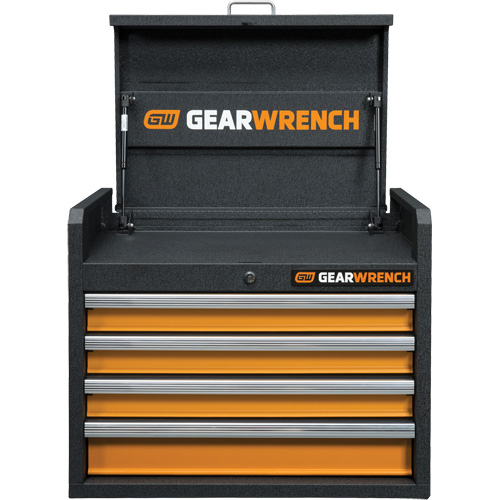 GSX Series Tool Chest, 26" W, 4 Drawers, Black/Orange Oxymax Inc