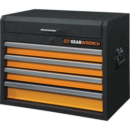 GSX Series Tool Chest, 26" W, 4 Drawers, Black/Orange Oxymax Inc