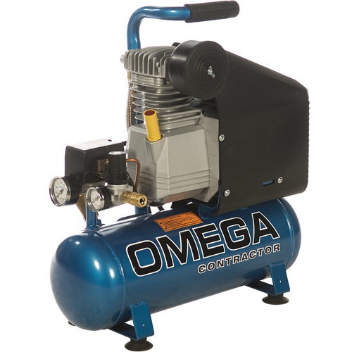 Portable Contractor Series Compressors - Oil Lube, Direct Drive, Electric, 2.6 Gal. (3.2 US Gal), 125 PSI, 115/1 V Oxymax Inc