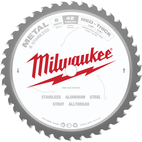 Endurance&reg; General Purpose Circular Saw Blade, 8", 42 Teeth, Metal Use Oxymax Inc