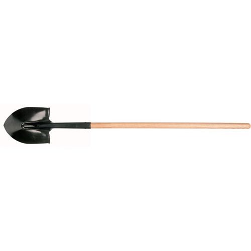 Round Point Shovel, Tempered Steel Blade, Hardwood, Straight Handle Oxymax Inc