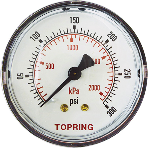 Manom&egrave;tre de rechange,  2", 0 - 175 psi, Fixation arri&egrave;re, Analogique Oxymax Inc