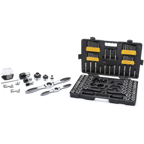 SAE/Metric Ratcheting Tap & Die Set, 114 Pieces Oxymax Inc