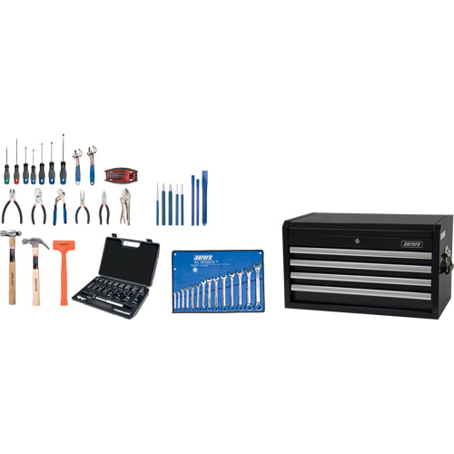 Starter Tool Set with Steel Chest, 70 Pieces Oxymax Inc