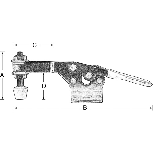 Horizontal Hold-Down Clamps, 200 lbs. Clamping Force, Horizontal Oxymax Inc