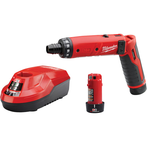 M4 Hex Screwdriver Kit, 1/4", 4 V, 44 in-lbs Max. Torque, Lithium-Ion Battery Oxymax Inc