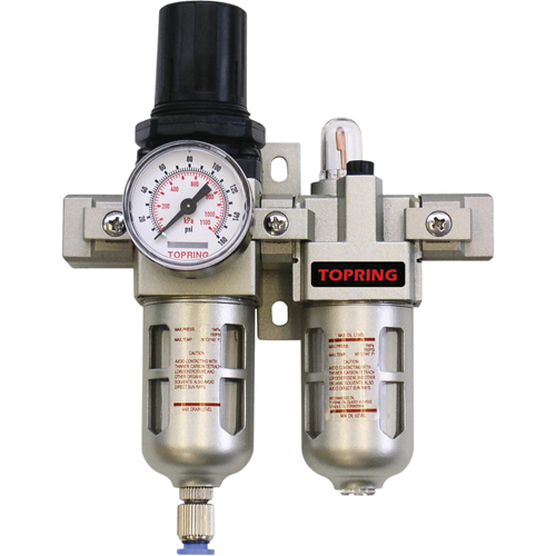 Airflo Compact Filter/Regulator & Lubricator (Gauge Included), 1/4" NPT Oxymax Inc
