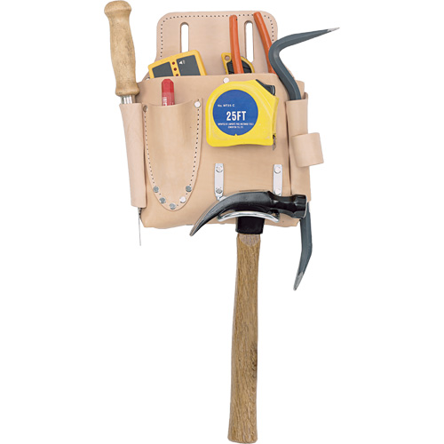 Drywall Tool Pouch, Tool Holder, Leather, 7 Pockets Oxymax Inc