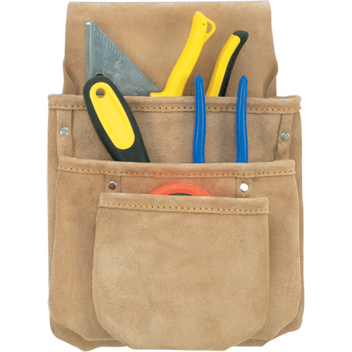 Drywall Tool Pouch, Multiple Tool Holder, Leather, 3 Pockets Oxymax Inc