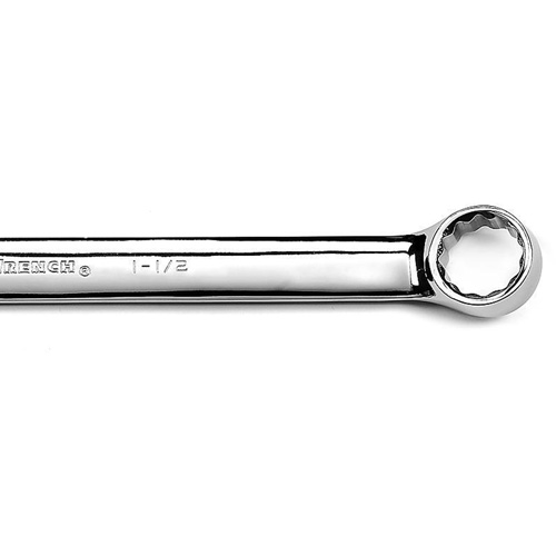 12-Point Long Pattern Combination Wrench, 12 Point, 1-1/2", Chrome/Polished Finish Oxymax Inc