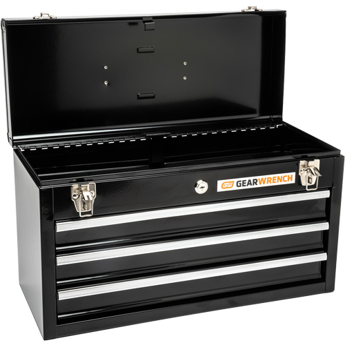 Portable Tool Box, 20" W, 3 Drawers, Black Oxymax Inc