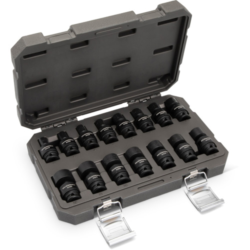 15-Piece 3/8" Drive 6 Point Universal Impact Metric Flex Socket Set Oxymax Inc
